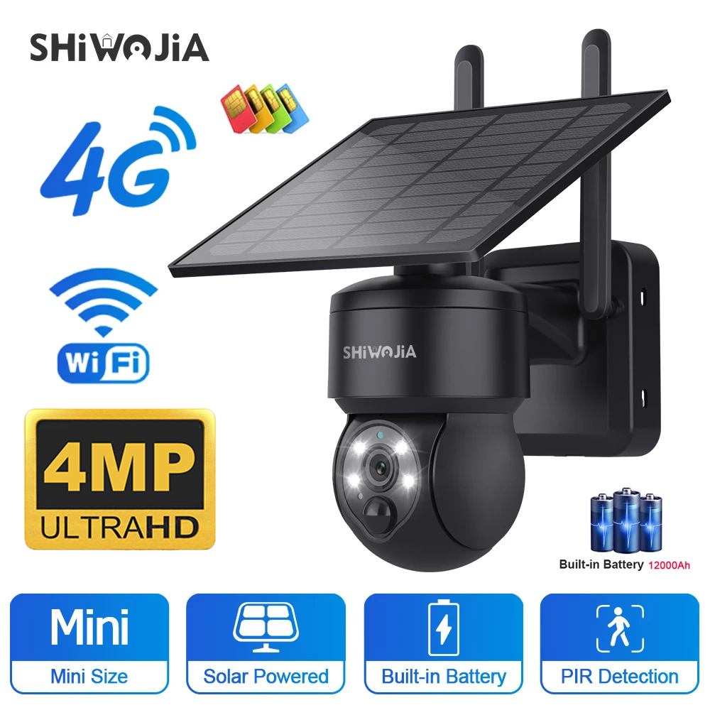 Garden Camera - SHIWOJIA WIFI Wireless PTZ Solar Camera