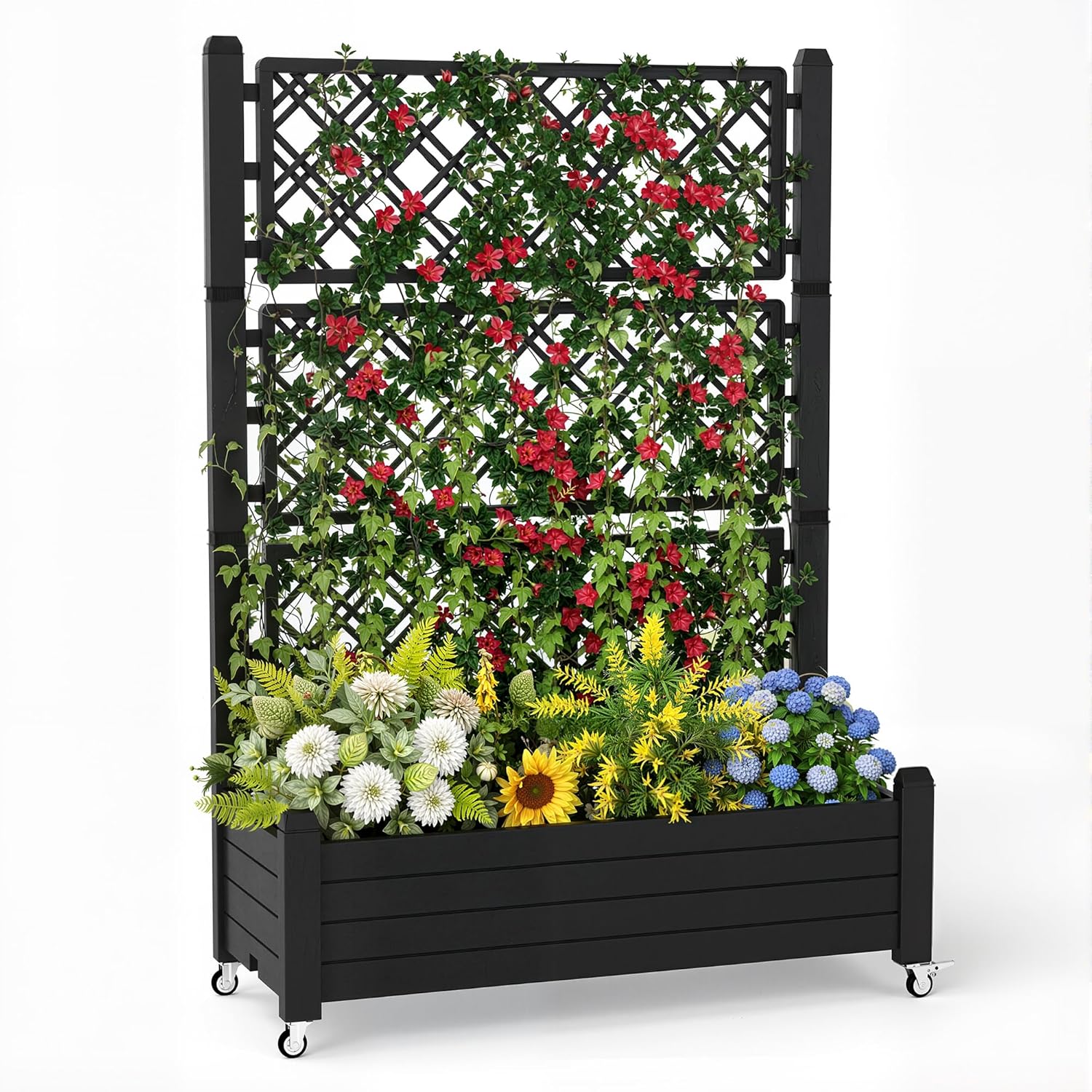 Self Watering Planter - Raised Garden Bed with Trellis, 21