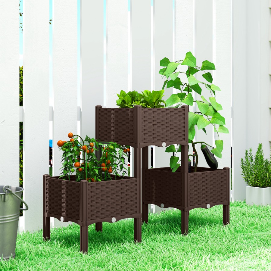 Plastic Raised Garden Bed with - Self Watering Planter ulasan dan harga