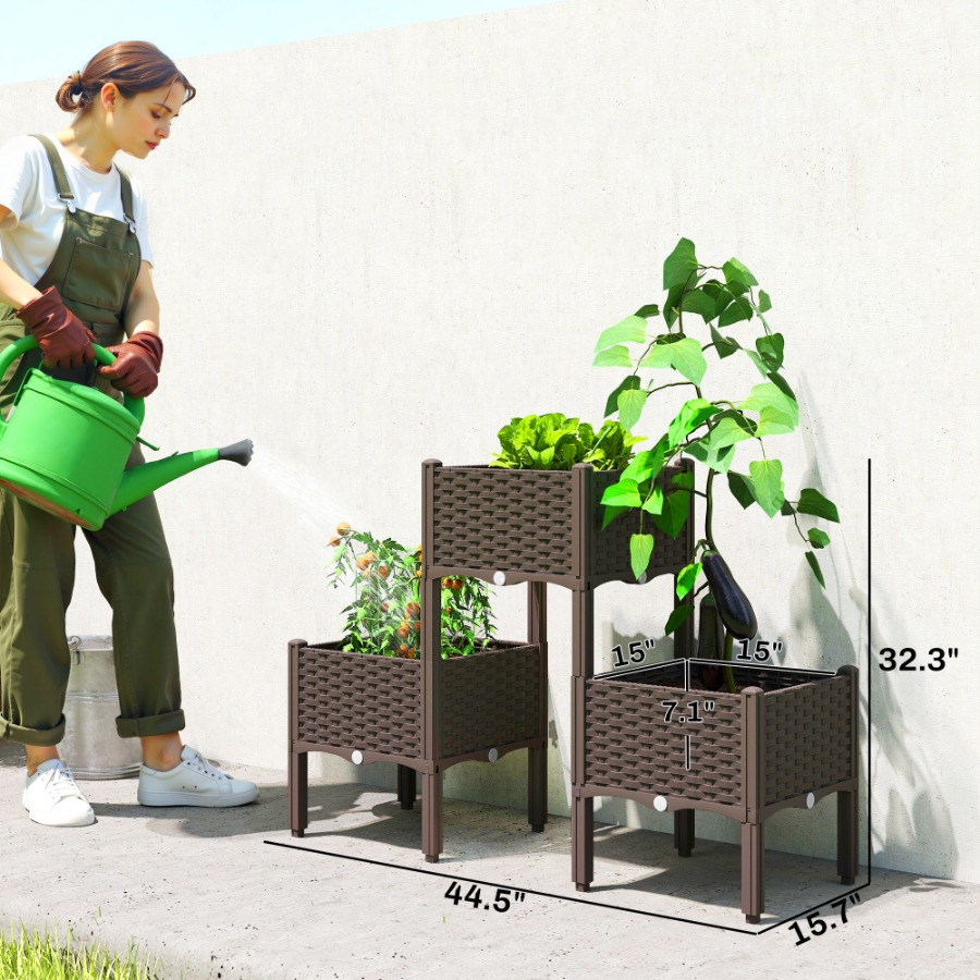 Plastic Raised Garden Bed with - Self Watering Planter ulasan dan harga