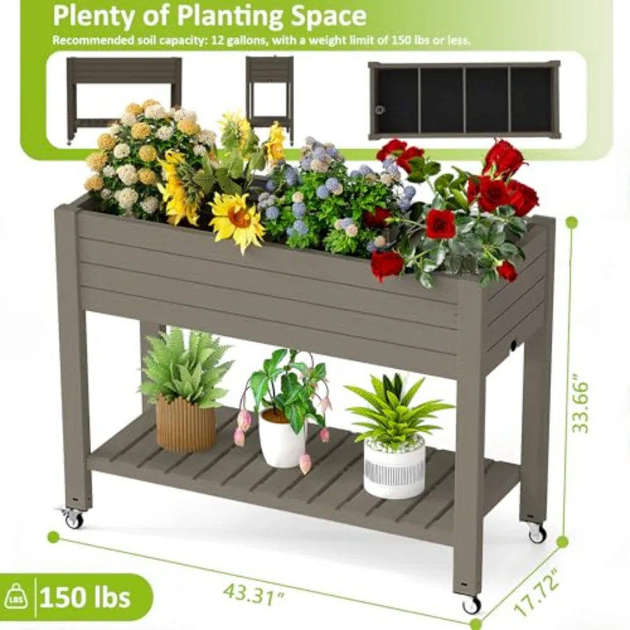 Raised Garden Bed with Legs, 3 - Self Watering Planter ulasan dan harga