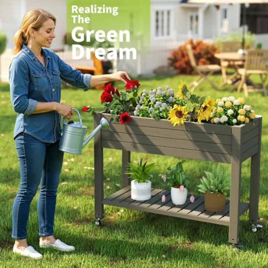Raised Garden Bed with Legs, 3 - Self Watering Planter ulasan dan harga