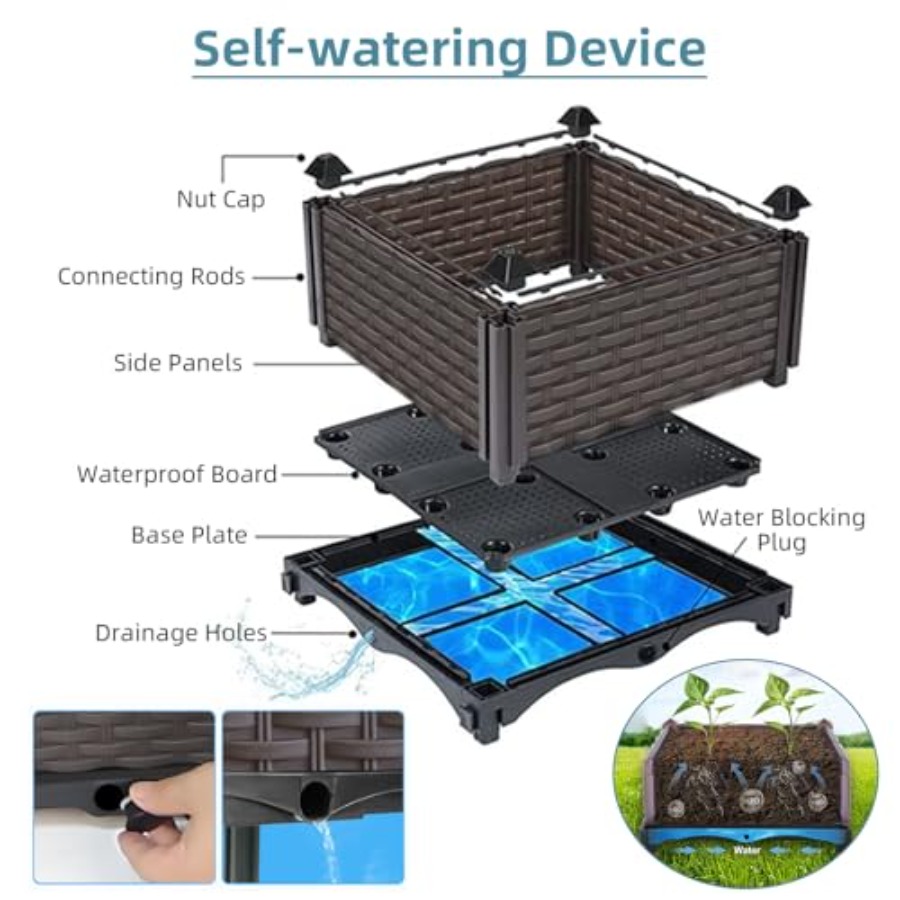 Outdoor self-watering raised p - Self Watering Planter ulasan dan harga