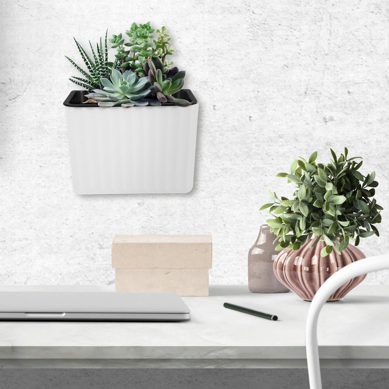 2Pcs Wall Mount Flower Pots Se - Self Watering Planter ulasan dan harga