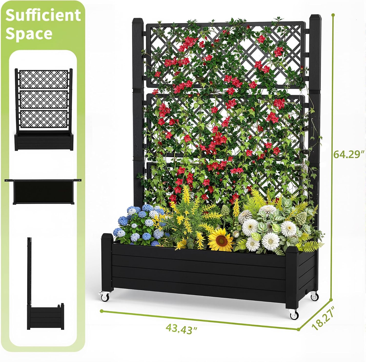 Raised Garden Bed with Trellis - Self Watering Planter ulasan dan harga