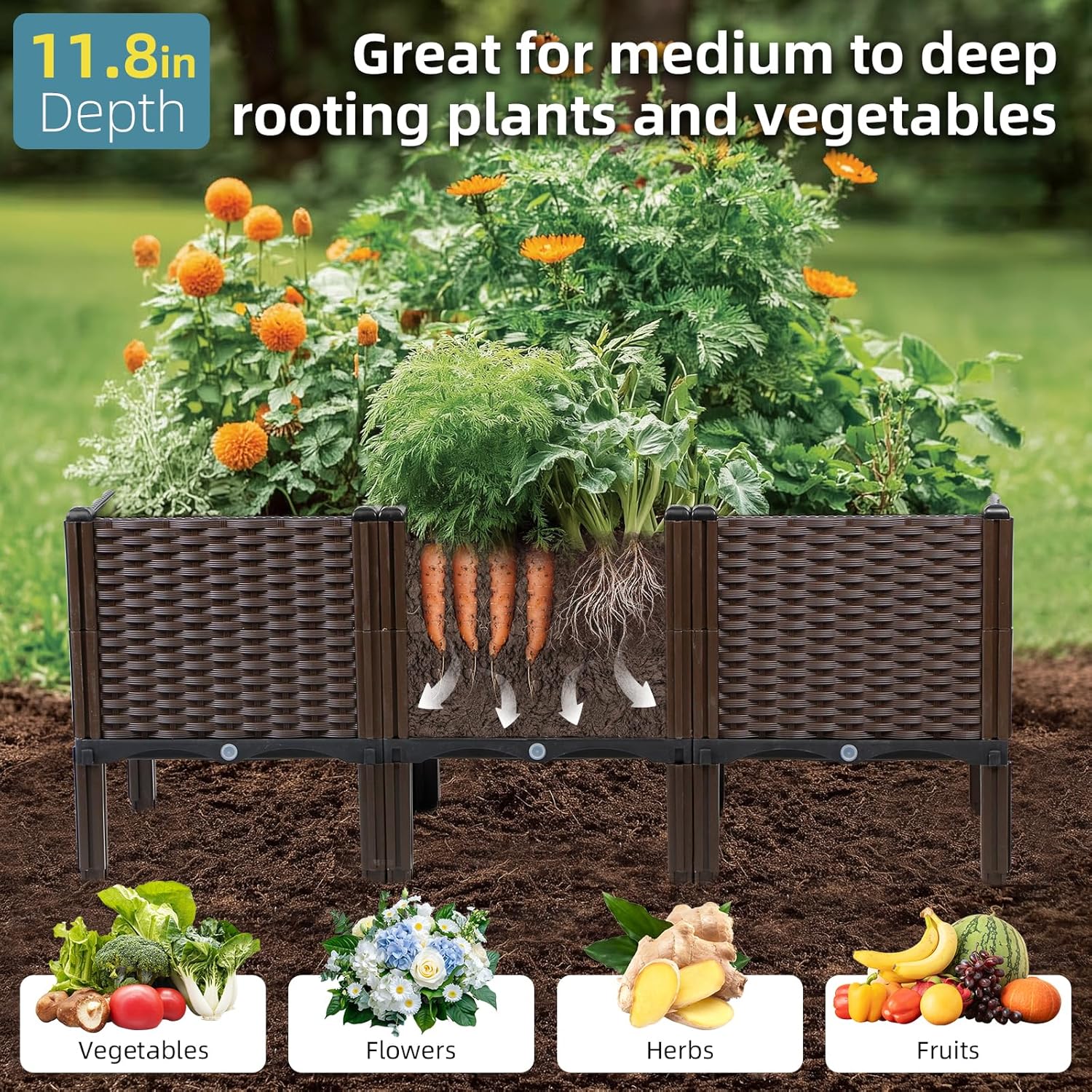 Outdoor Gardening Rattan Plant - Self Watering Planter ulasan dan harga