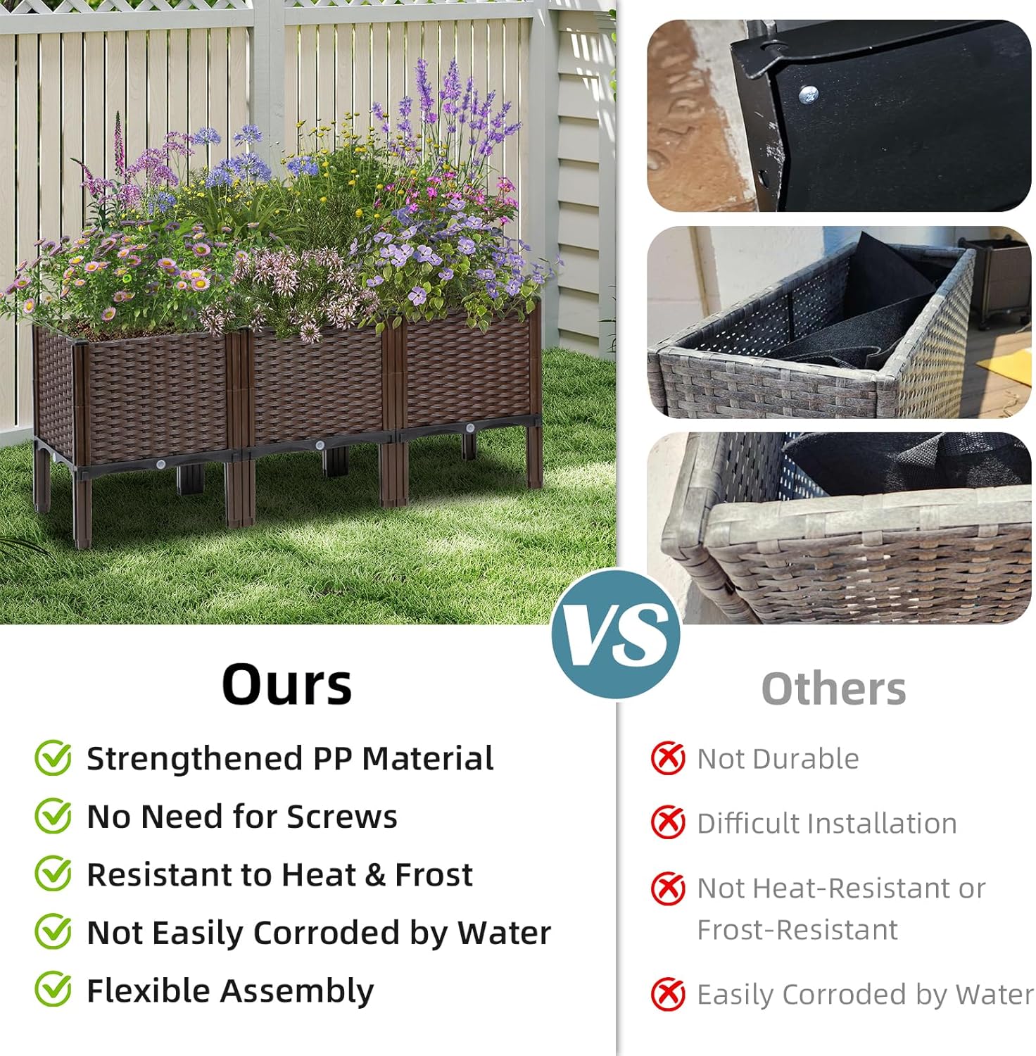 Outdoor Gardening Rattan Plant - Self Watering Planter ulasan dan harga
